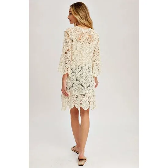 Natural Crochet Lace Kimono