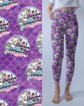 Naughty unicorn print leggings