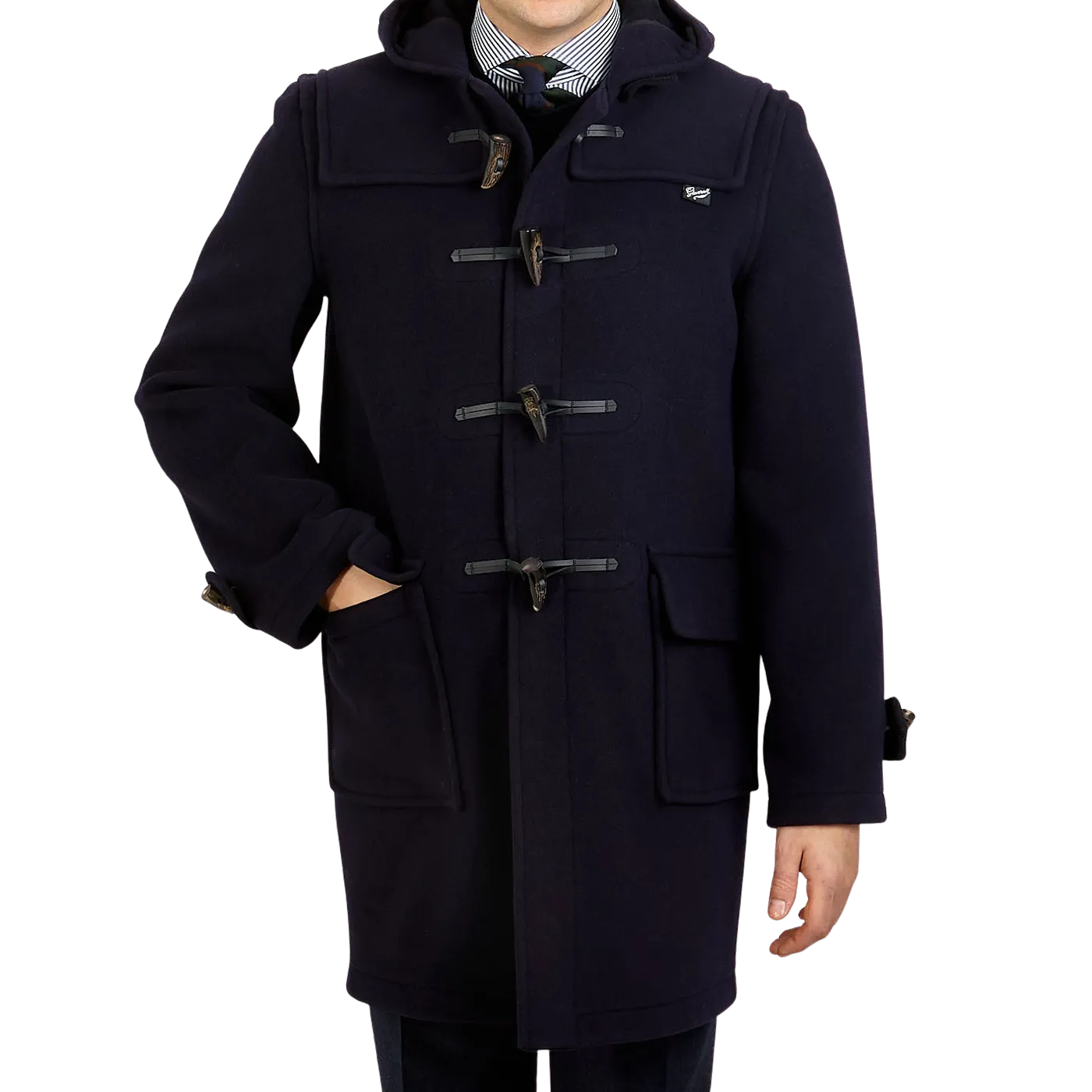 Navy Blue Wool Morris Duffle Coat