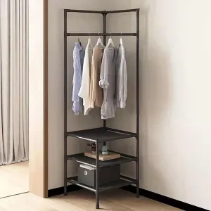 (Net) Corner Coat Rack 3 Layers Clothes  Closet Organizer with Shoe Rack for Corner Entryway Organizer / 565849