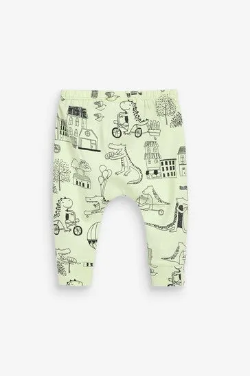 Next 3 Pack Organic Cotton Dinosaur Baby Boys Leggings