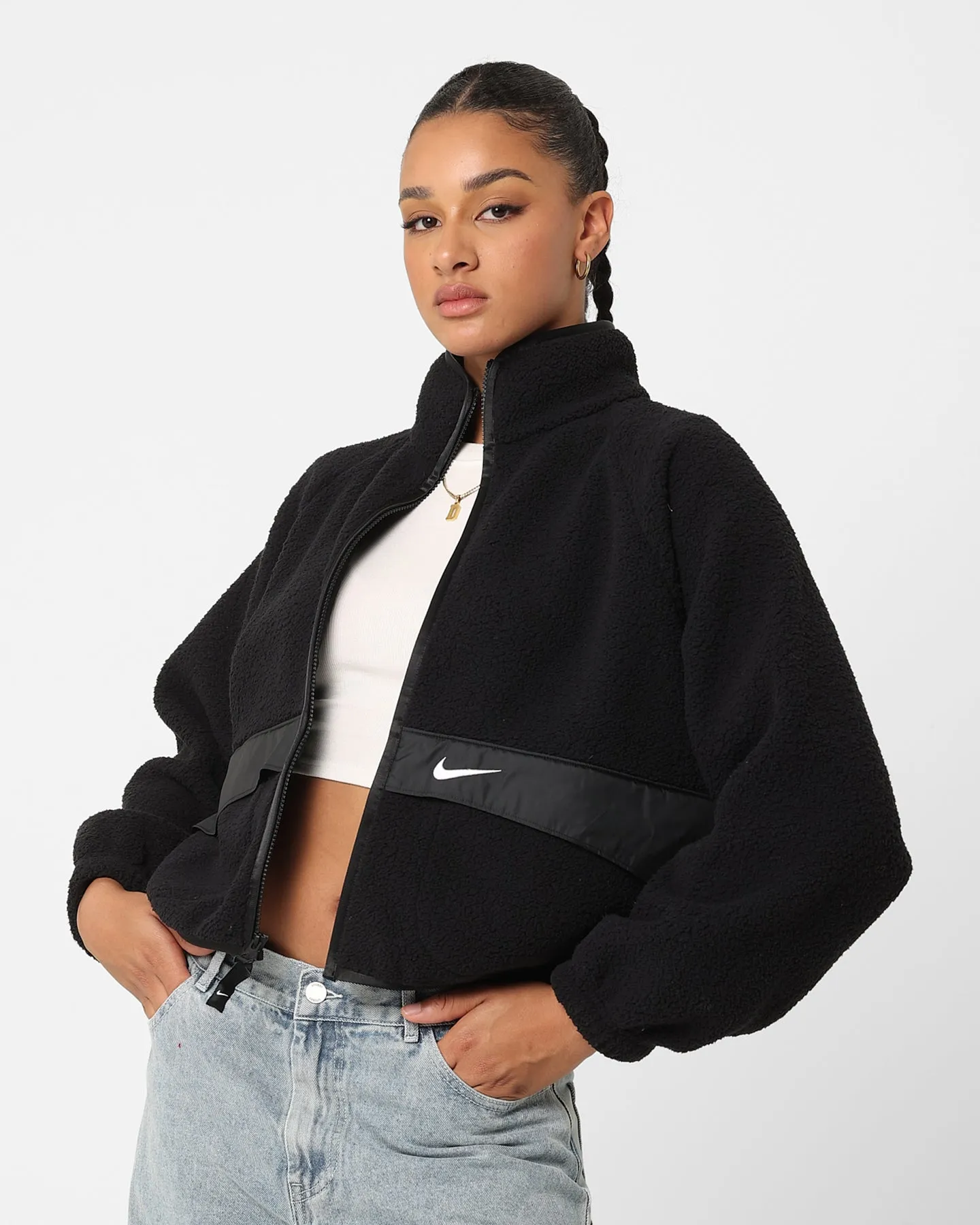 Nike Women's Sportswear Sherpa Jacket Black/Black/White