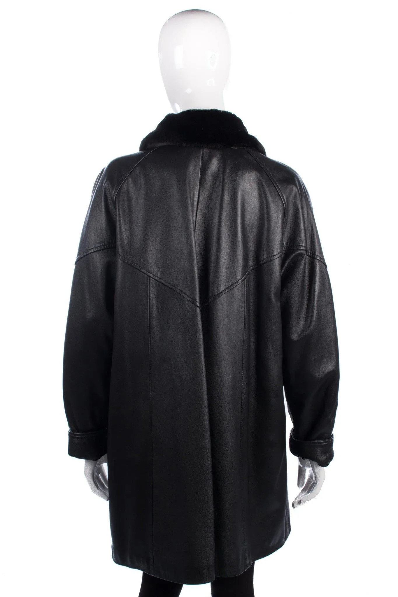 Noble Soft Leather Vintage Coat Black Size M