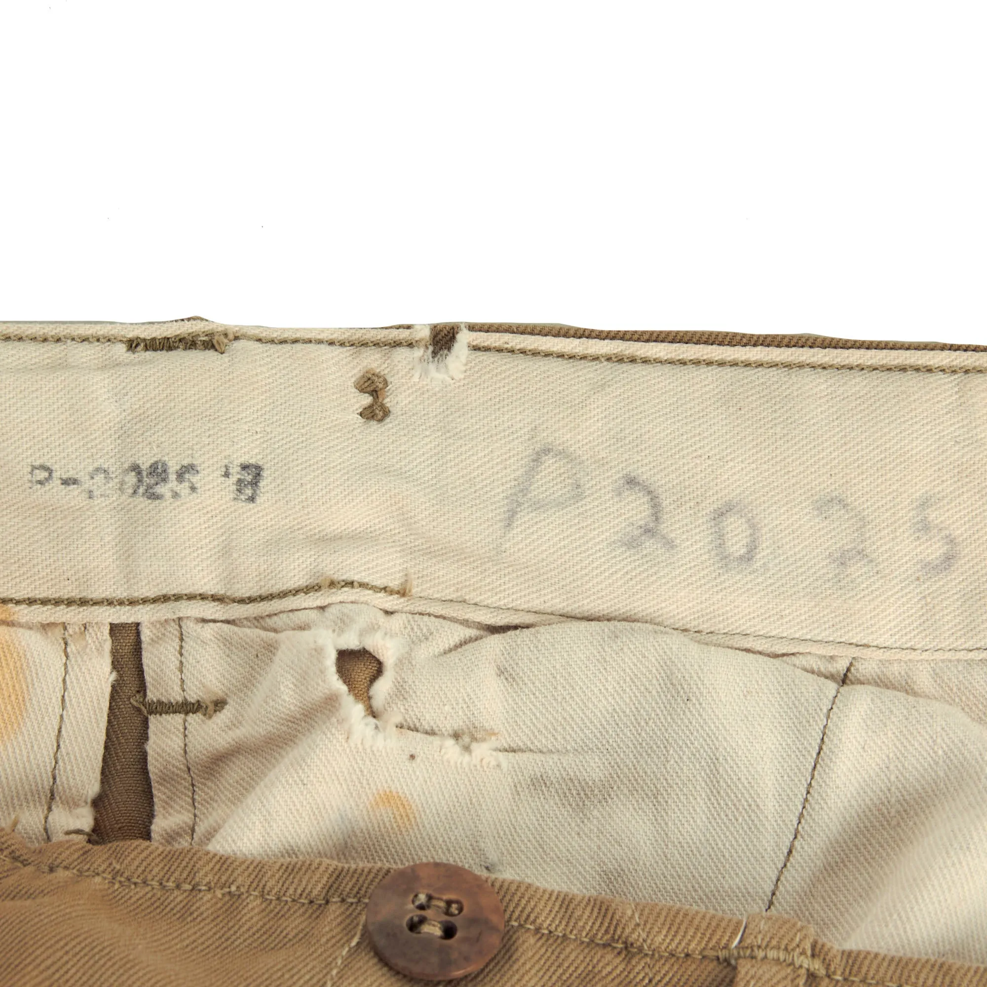 Original U.S. WWII Service Worn M1942 Paratrooper M42 Jump Jacket and Pants - Both Laundry Number Marked