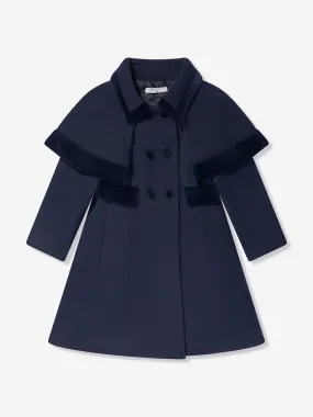 Patachou Girls Classic Coat in Navy