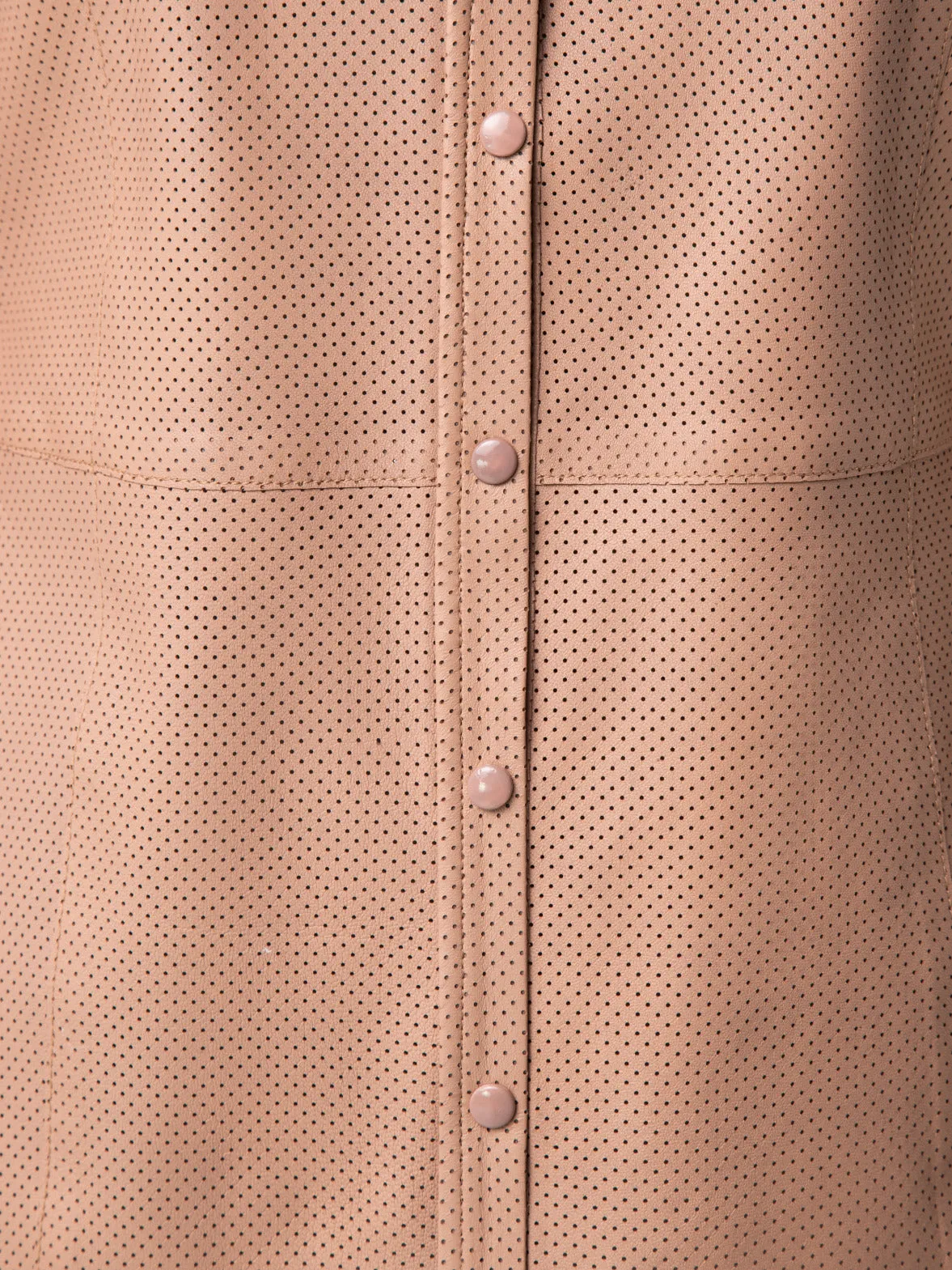 Perforated Pin Dot Nappa Leather Blouse