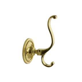 Plain Coat Hook in Polished Brass