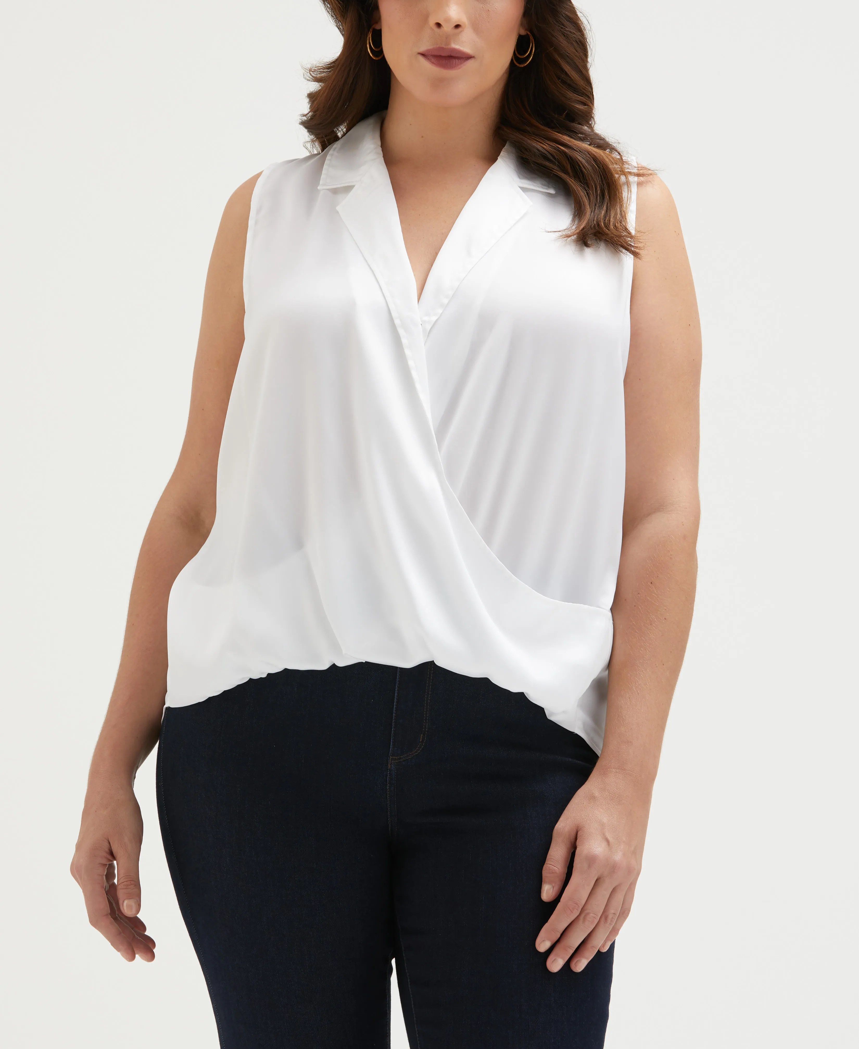 Plus Size Cross Front Blouse