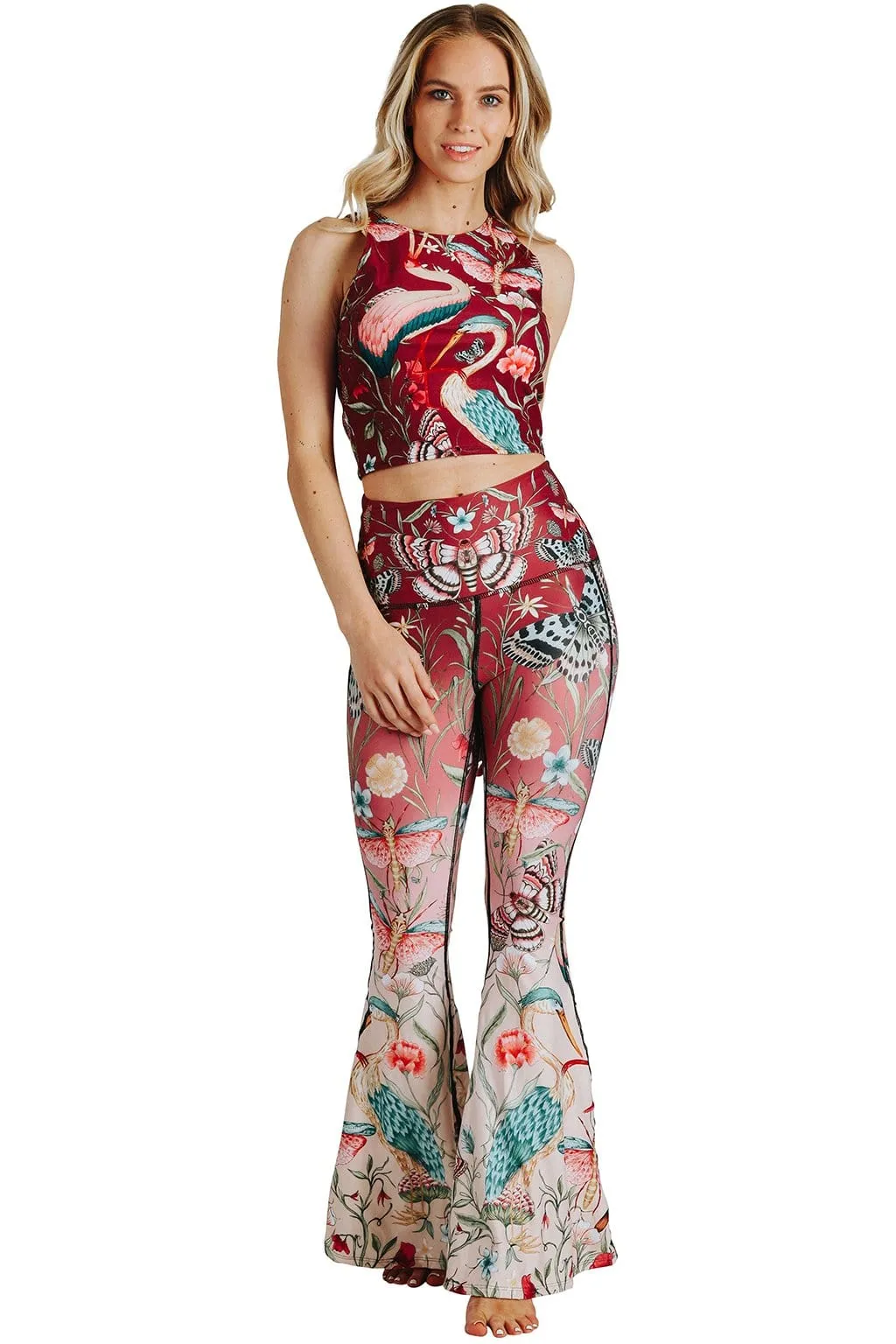 Pretty In Pink Printed Bell Bottoms