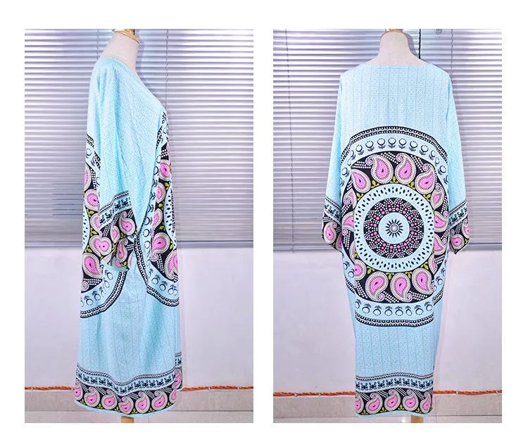 Print Loose Long Cardigan Cover-Up Swimsuit Coat