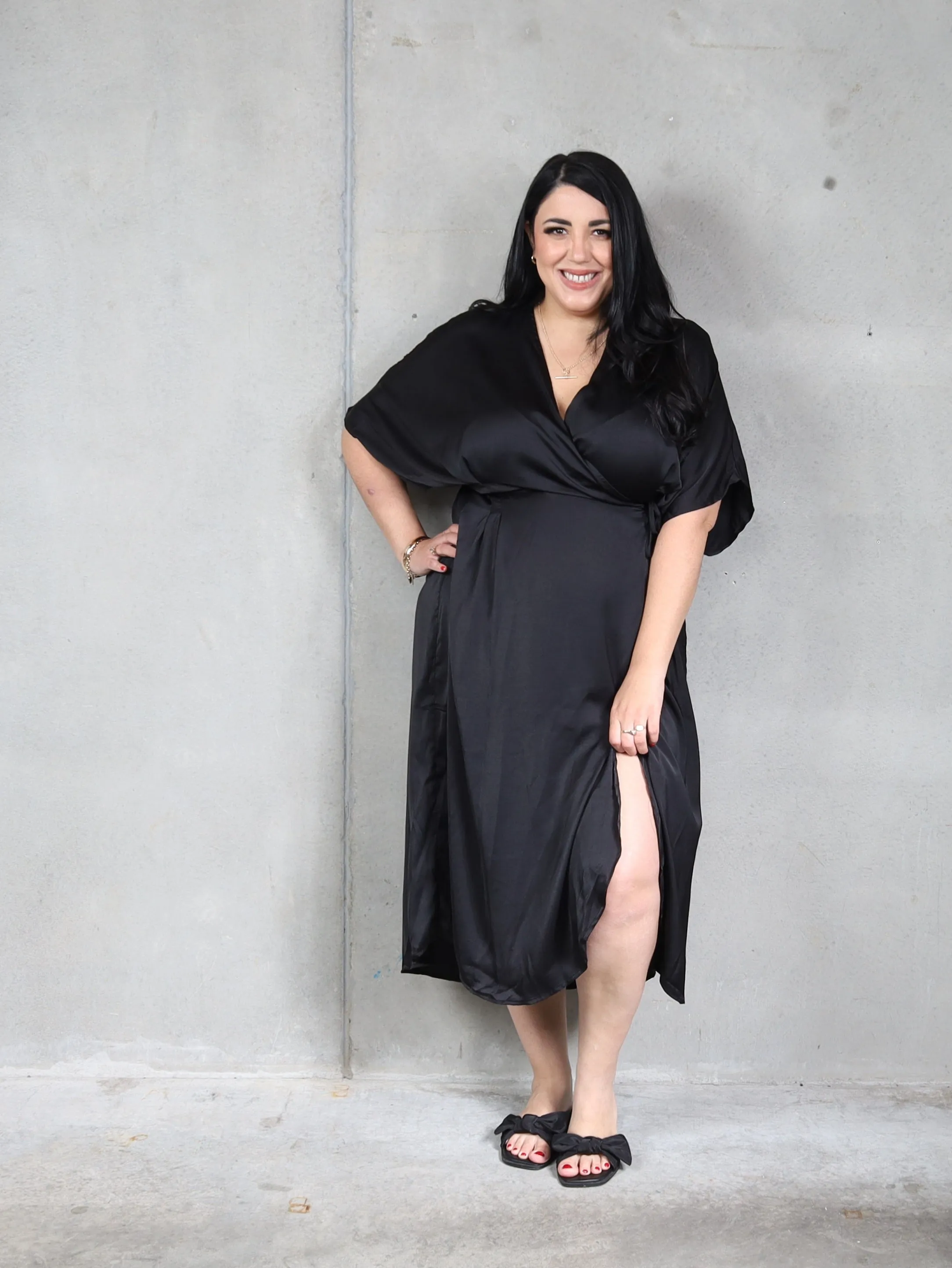 Rapture Wrap Dress - Ebony