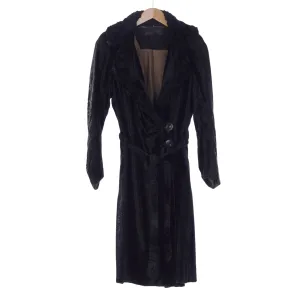 Replay Vintage Black Long Sleeved Full Length Coat UK Size 6.