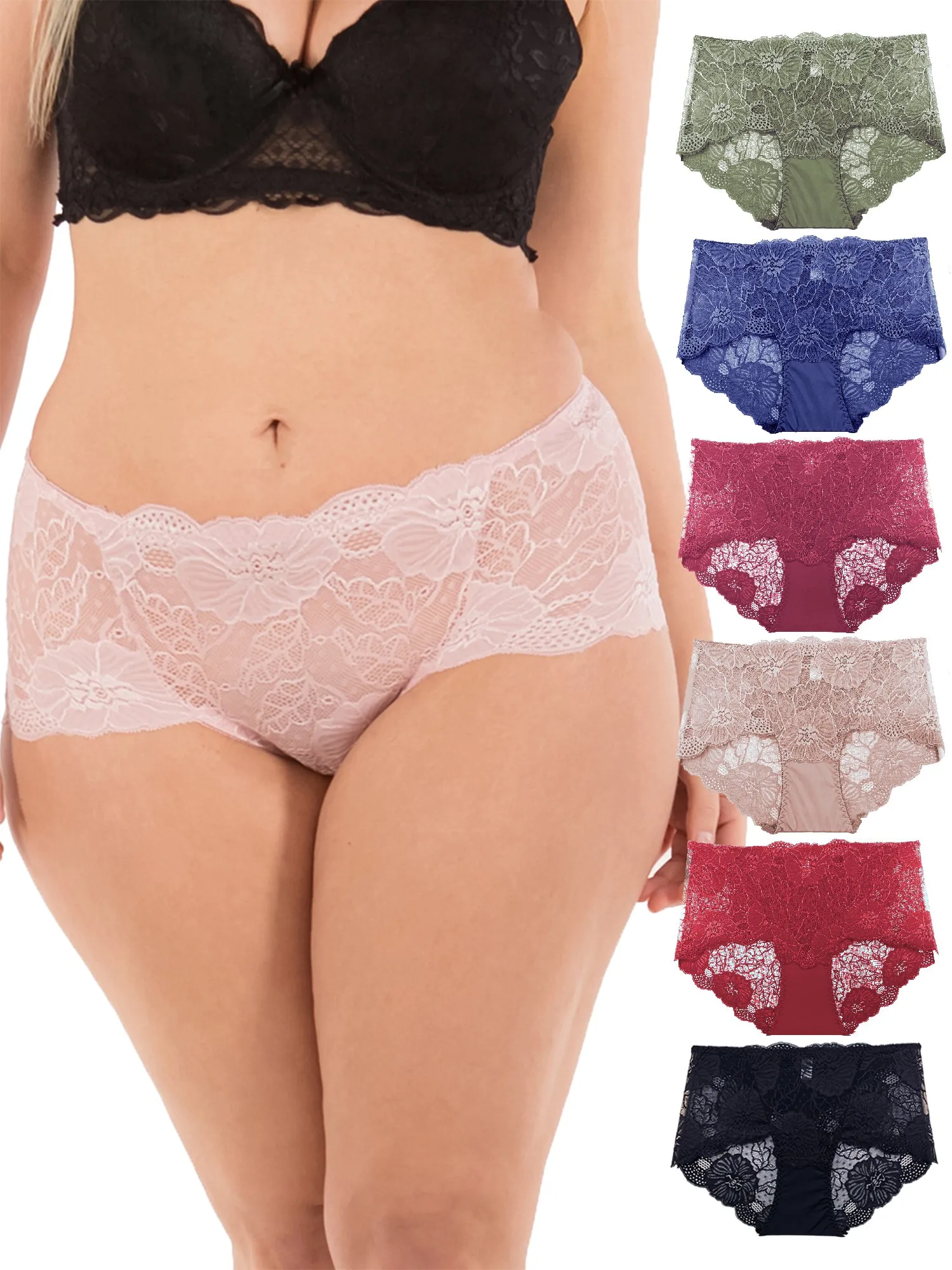 Retro Lace Boy shorts Panties (Multi-Pack)