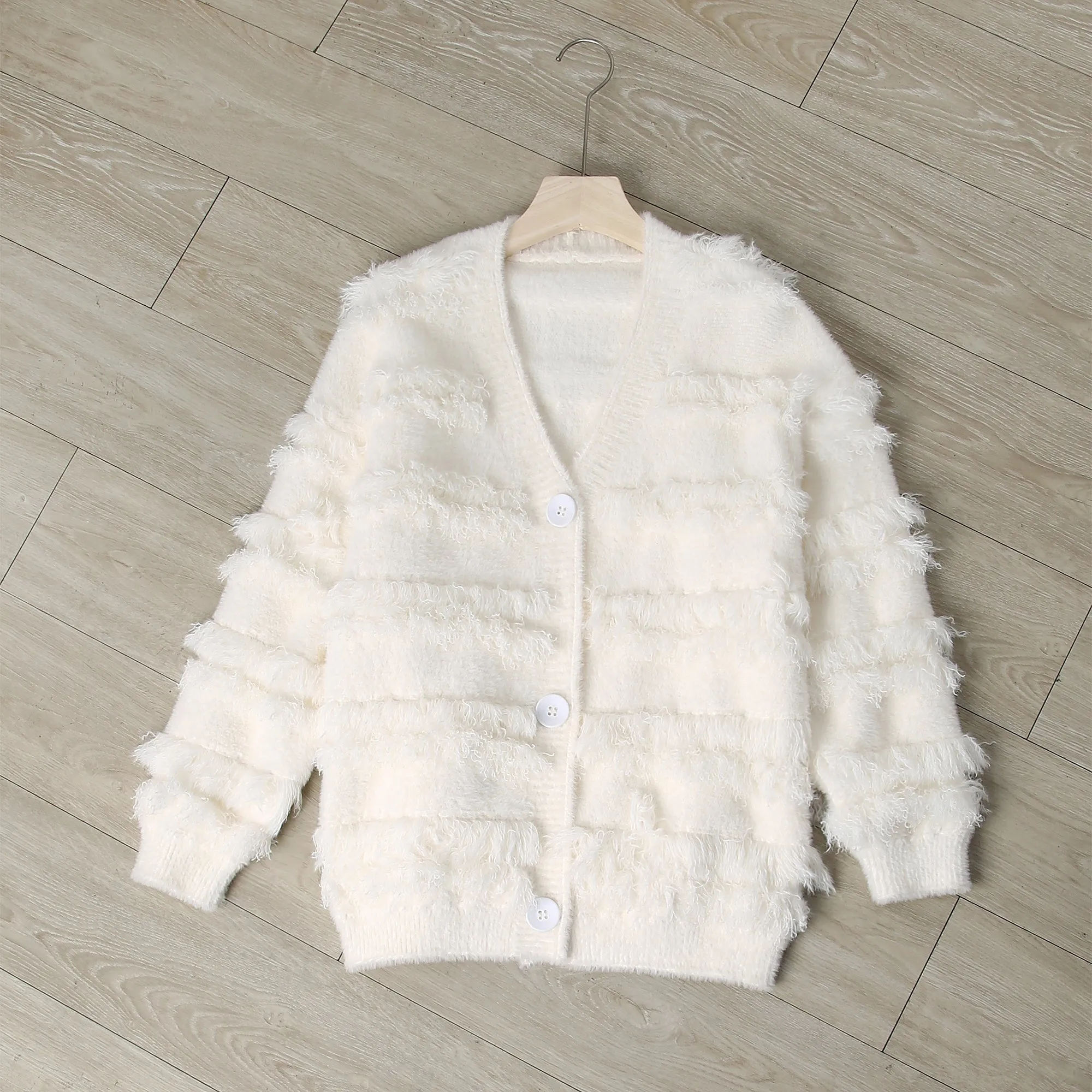 RH Women Long Sleeve Solid Fuzzy Open Front Cardigan Jacket Coat Outwear RHW4027