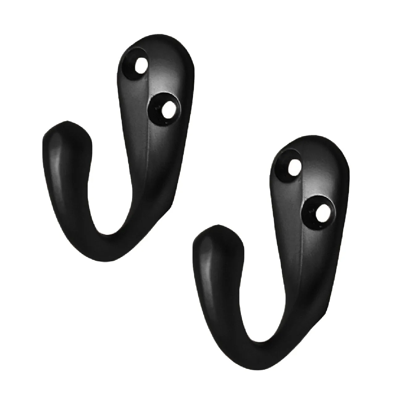 Satin Black Single Robe Coat Hooks