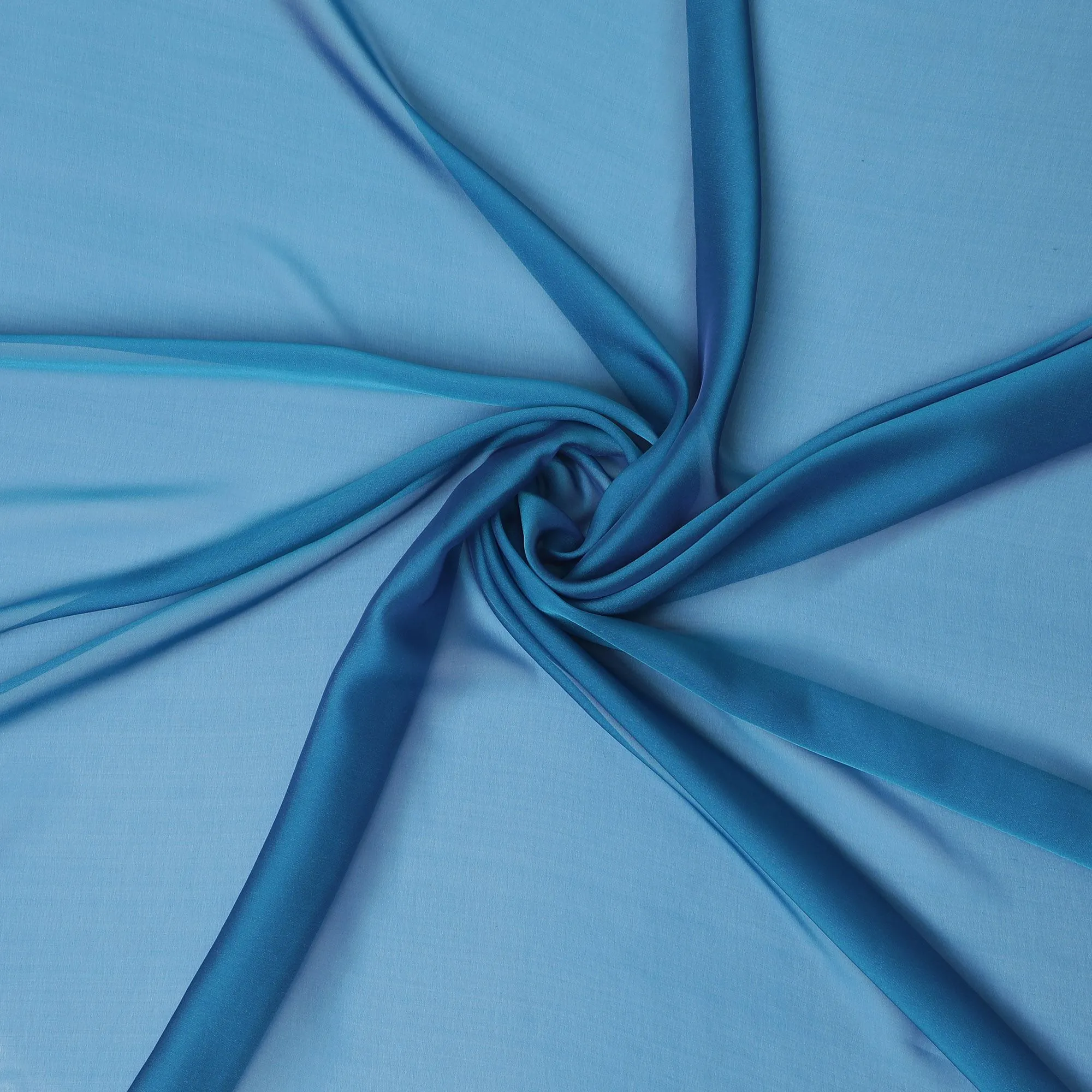 Serene Sky Blue Silk Chiffon Fabric - Shop Online, 110cm Width, Exquisite South Korean Changent Quality-D18144