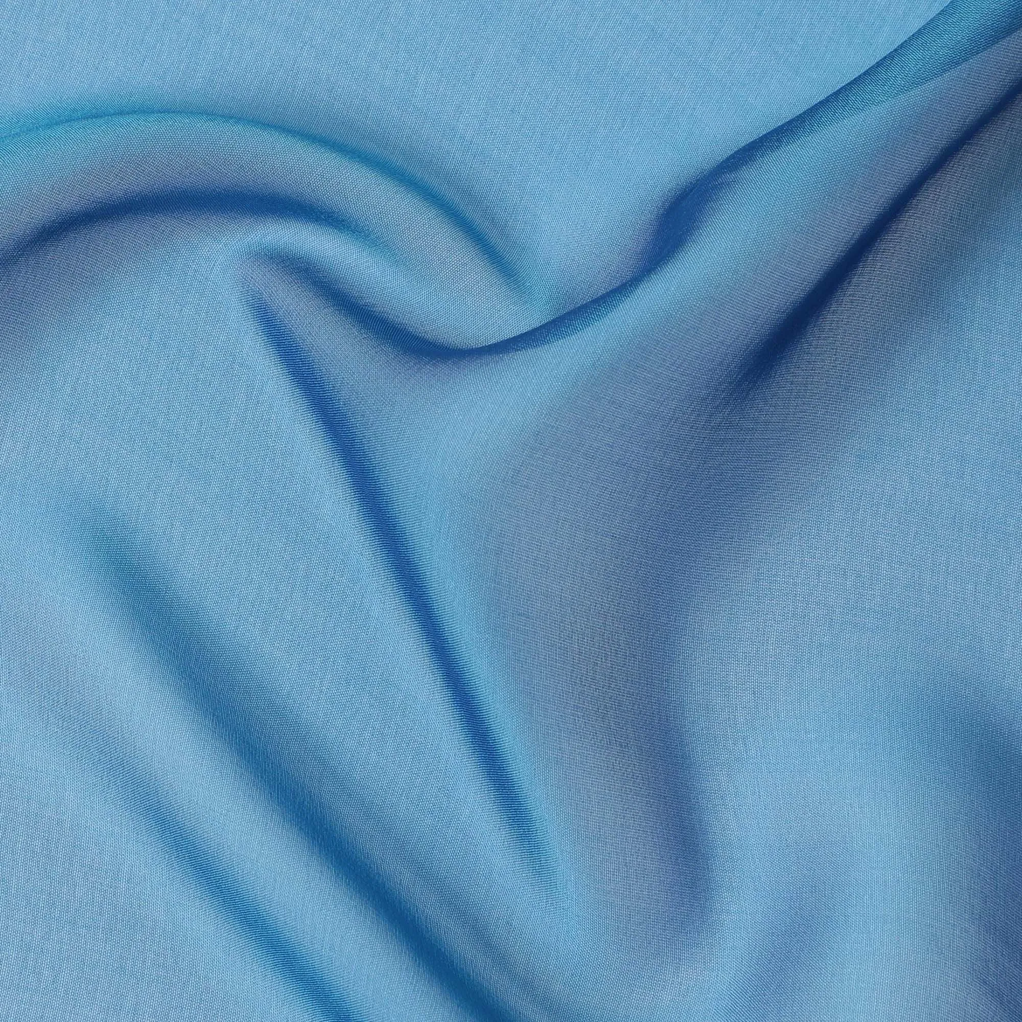 Serene Sky Blue Silk Chiffon Fabric - Shop Online, 110cm Width, Exquisite South Korean Changent Quality-D18144