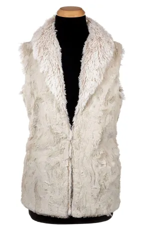 Shawl Collar Vest - Cuddly Faux Fur with Foxy Beach