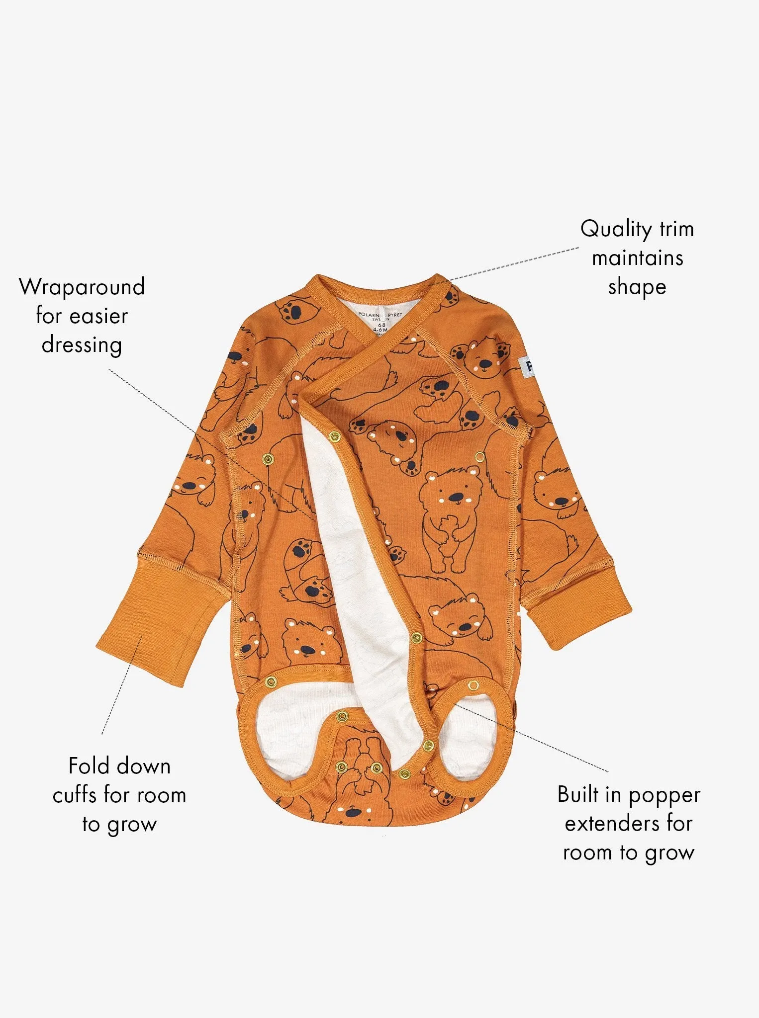 Sleepy Bear Wraparound Babygrow