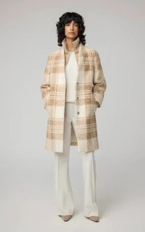 SOIA&KYO SAMANTHA - Straight-Fit Plaid Coat With Bib