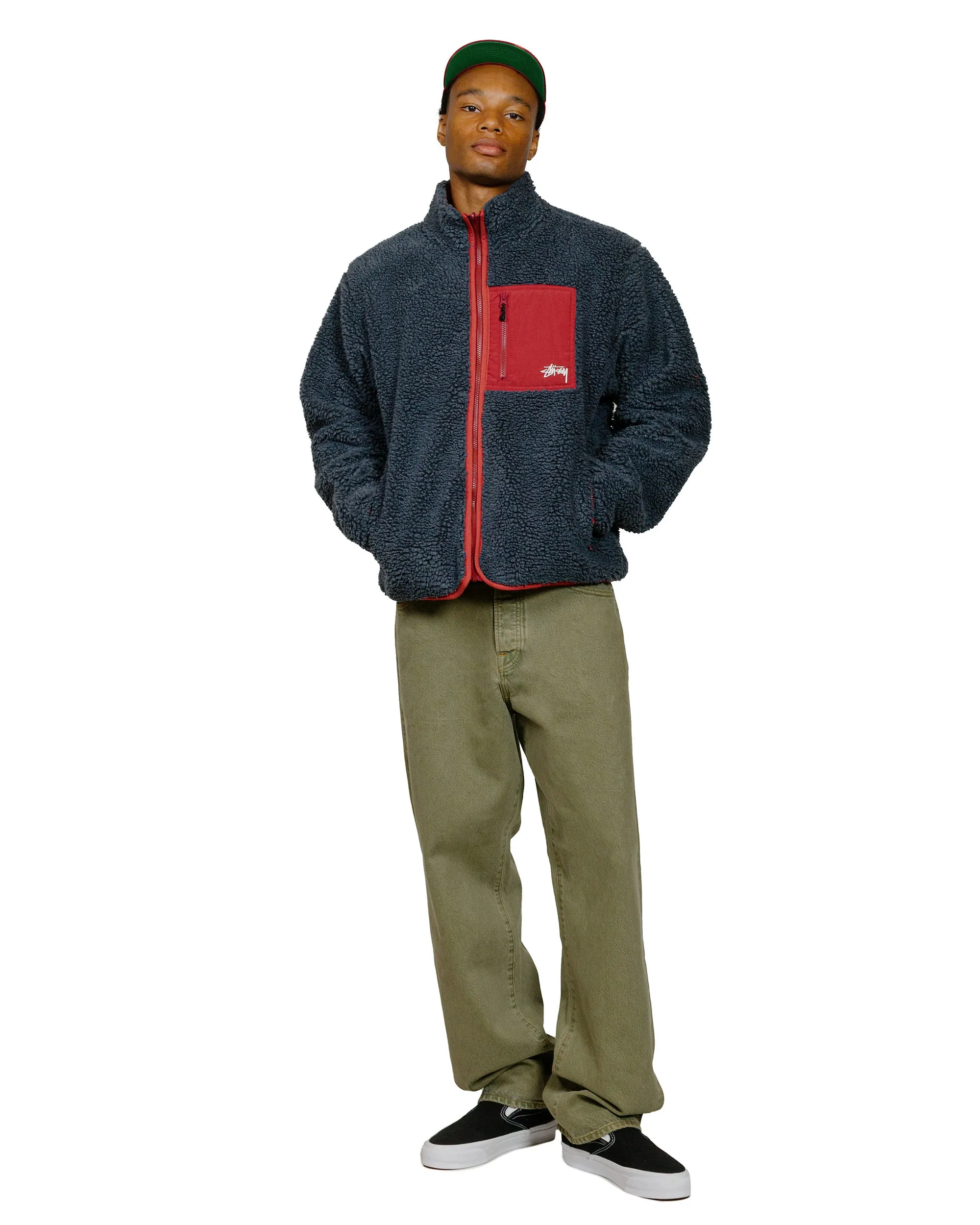 Stüssy Sherpa Reversible Jacket Smoke