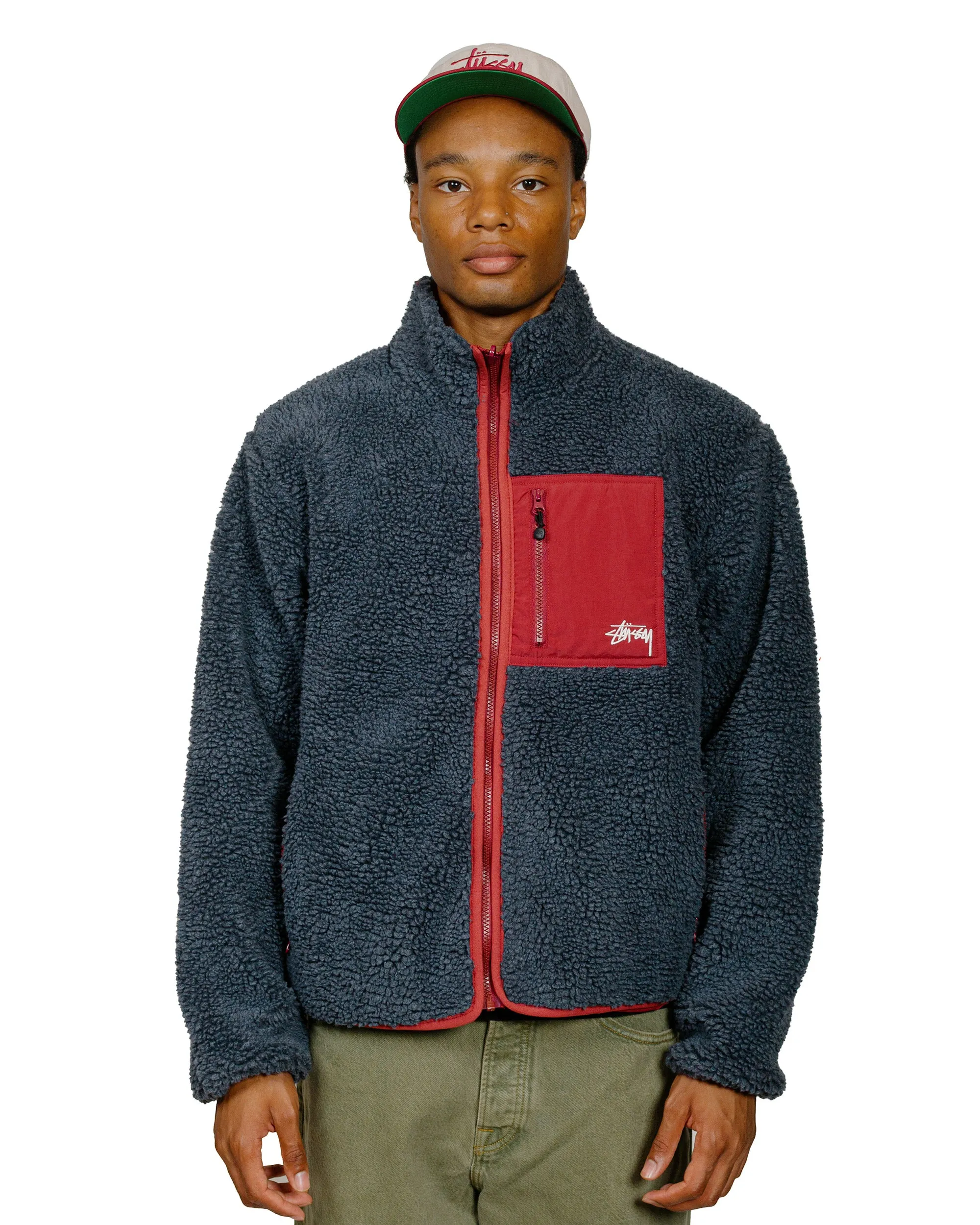 Stüssy Sherpa Reversible Jacket Smoke