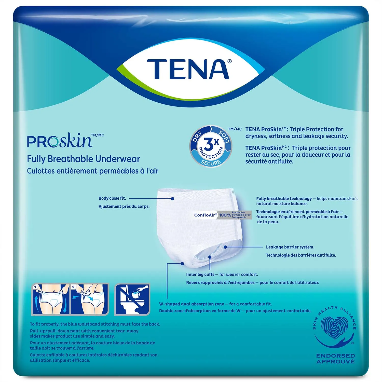 TENA ProSkin Extra Protective Incontinence Underwear 34"- 44", Moderate Absorbency, Unisex, Medium