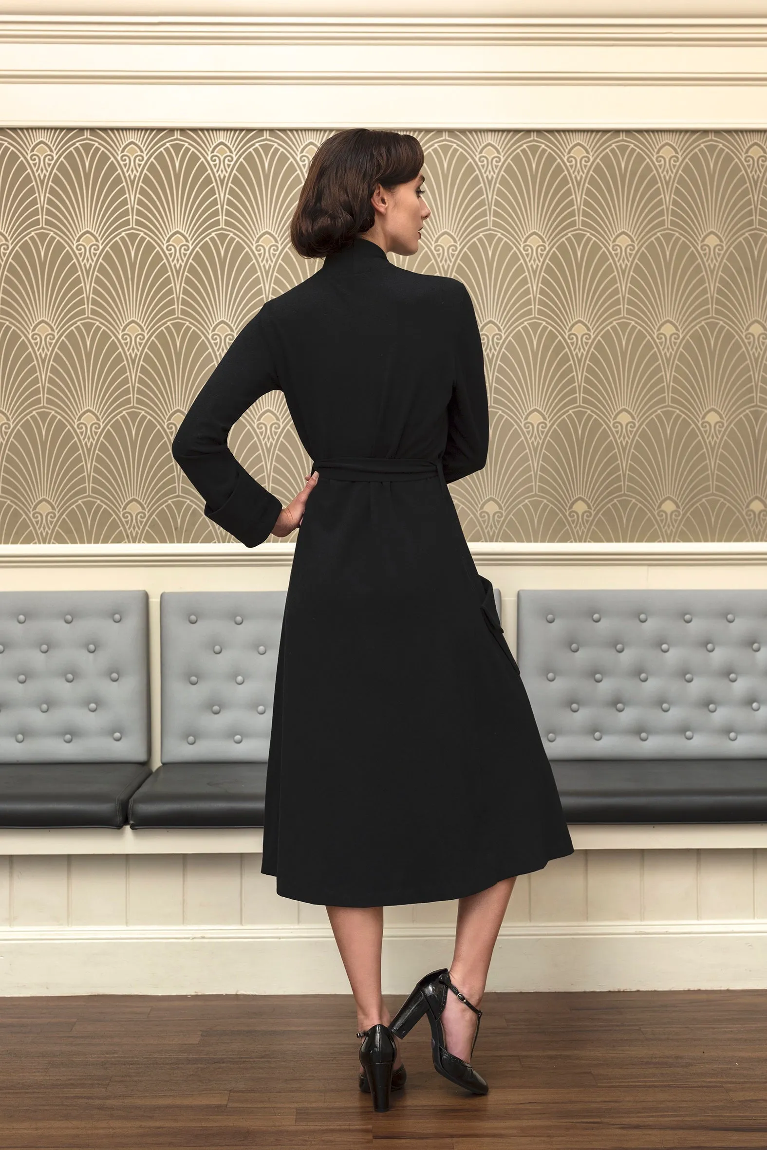 The Dalia long sleeve wrap coat dress