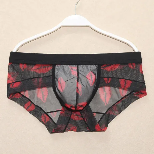 Transparent Printed Pattern Nylon Boxer