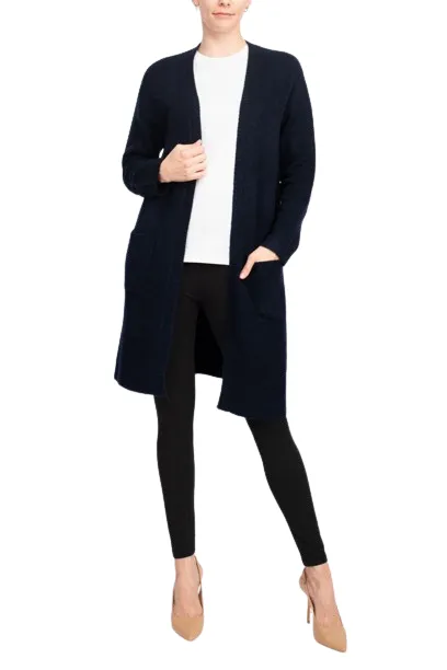 Velvet Heart Open Front Long Sleeve Ribbed Cuffs and Hem Knit Oversize Cardigan with Pockets