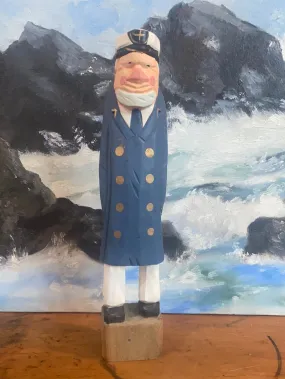 Vintage Wooden Fisherman - Blue Coat