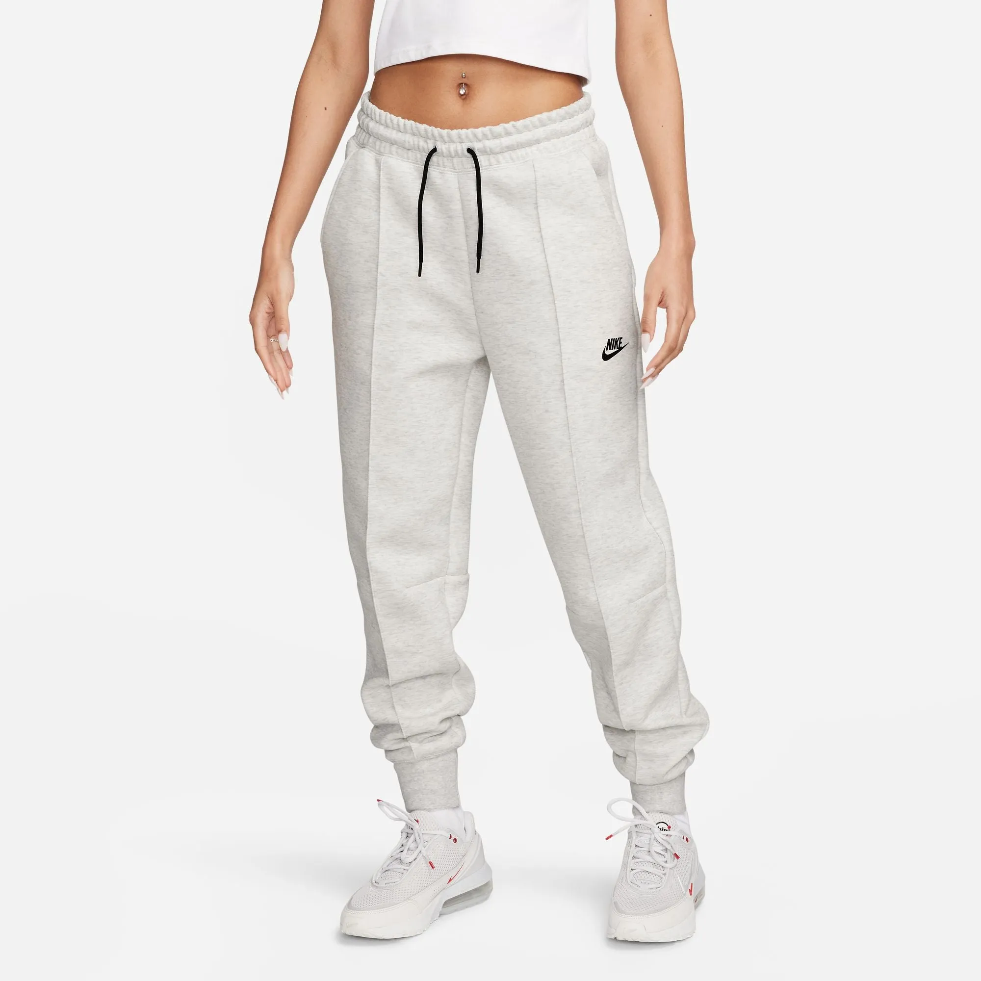 W MID RISE TECH FLEECE JOGGER "GREY HEATHER"