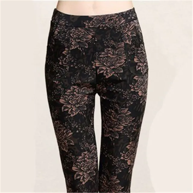 Warm Thick Velvet Floral Leggings