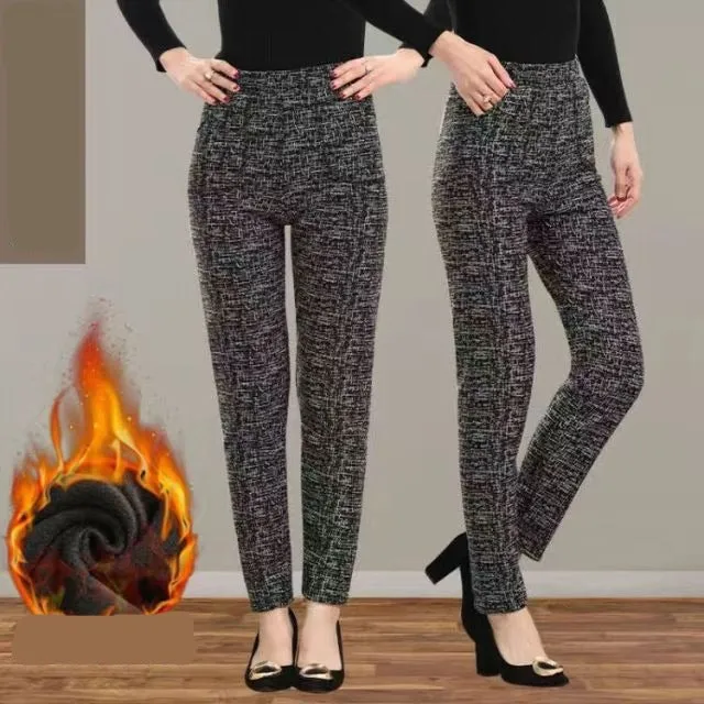 Warm Thick Velvet Floral Leggings