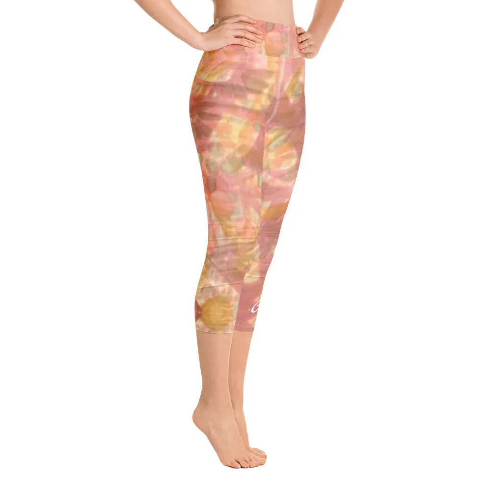 Watercolor Smudge Yoga Capri Leggings