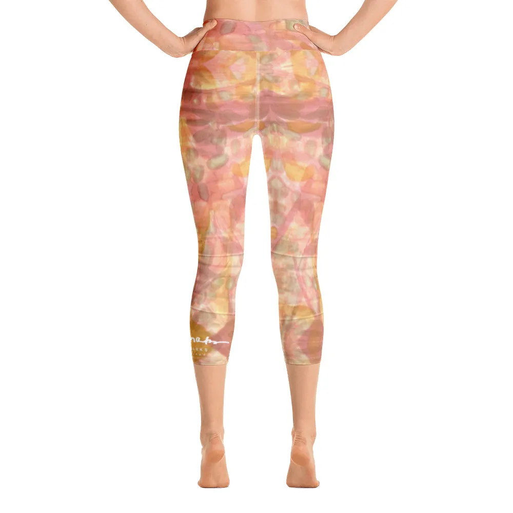 Watercolor Smudge Yoga Capri Leggings