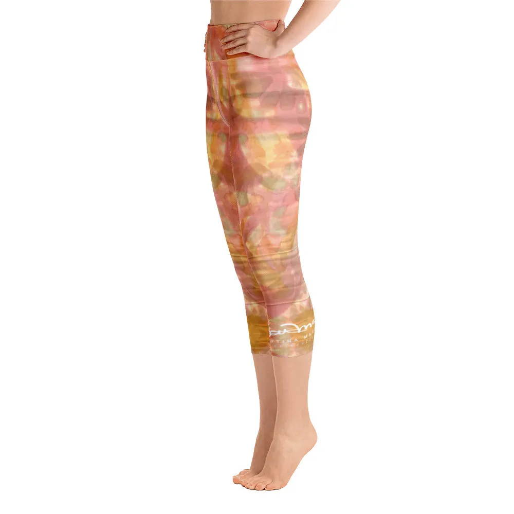 Watercolor Smudge Yoga Capri Leggings