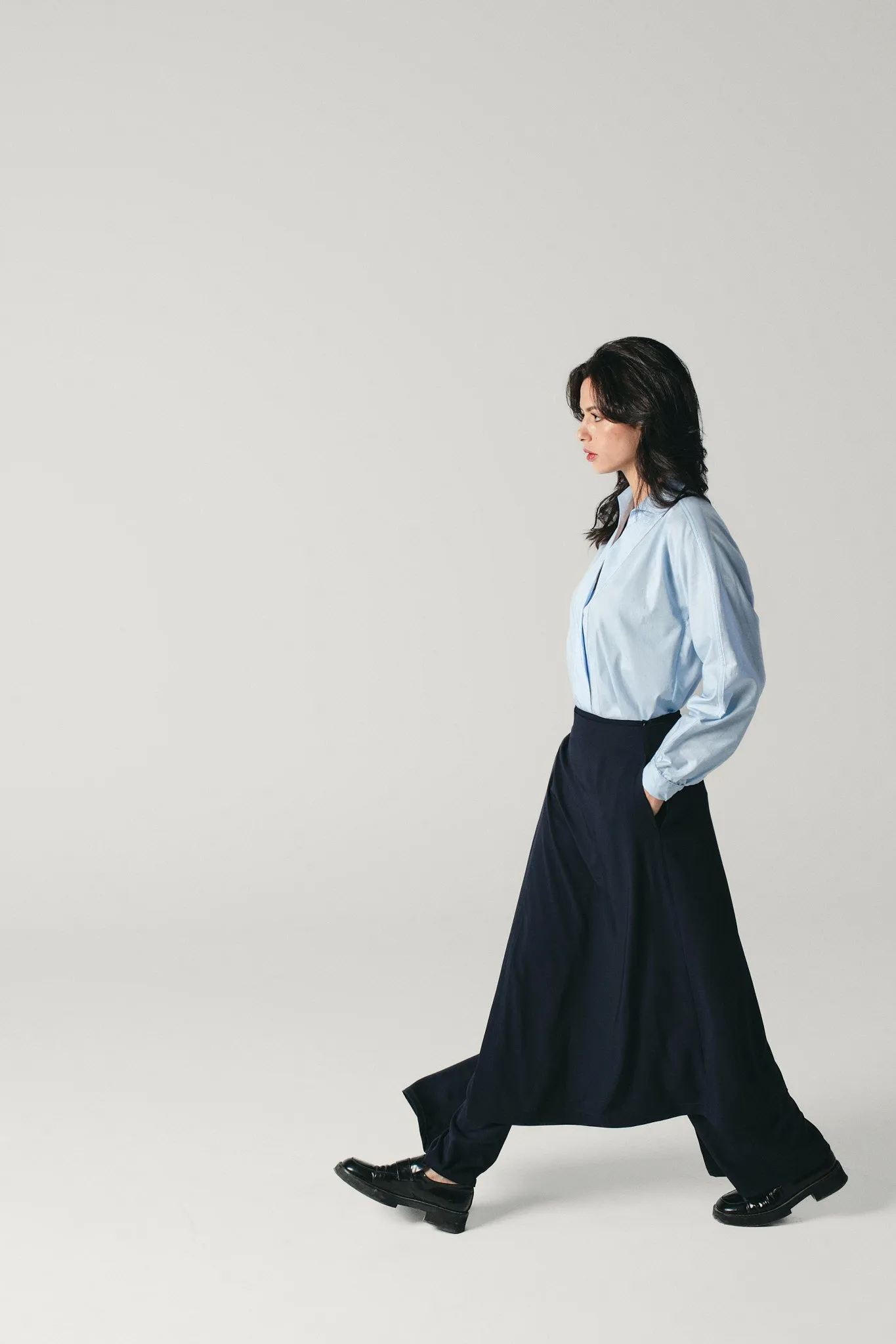 Wide Leg Pants Dark Blue