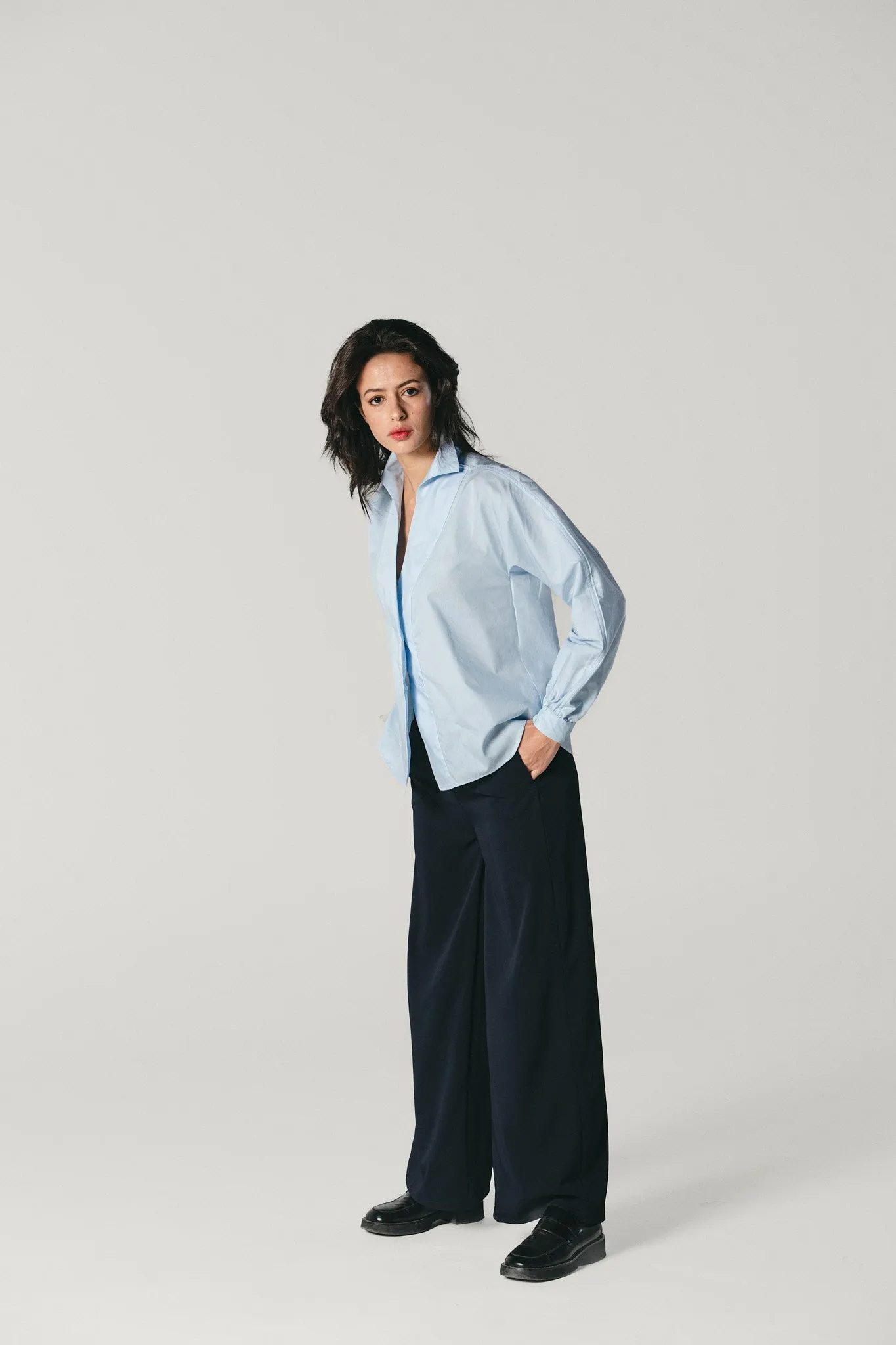 Wide Leg Pants Dark Blue