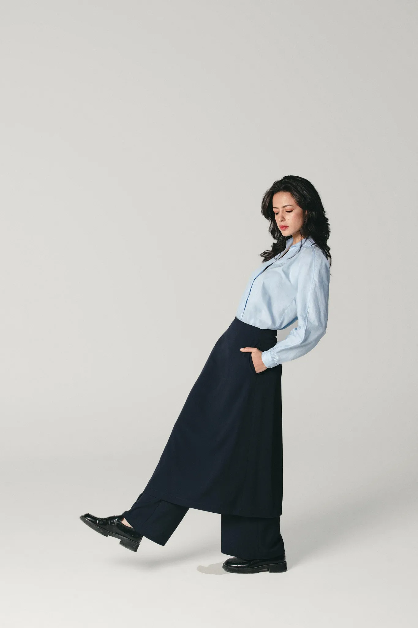 Wide Leg Pants Dark Blue