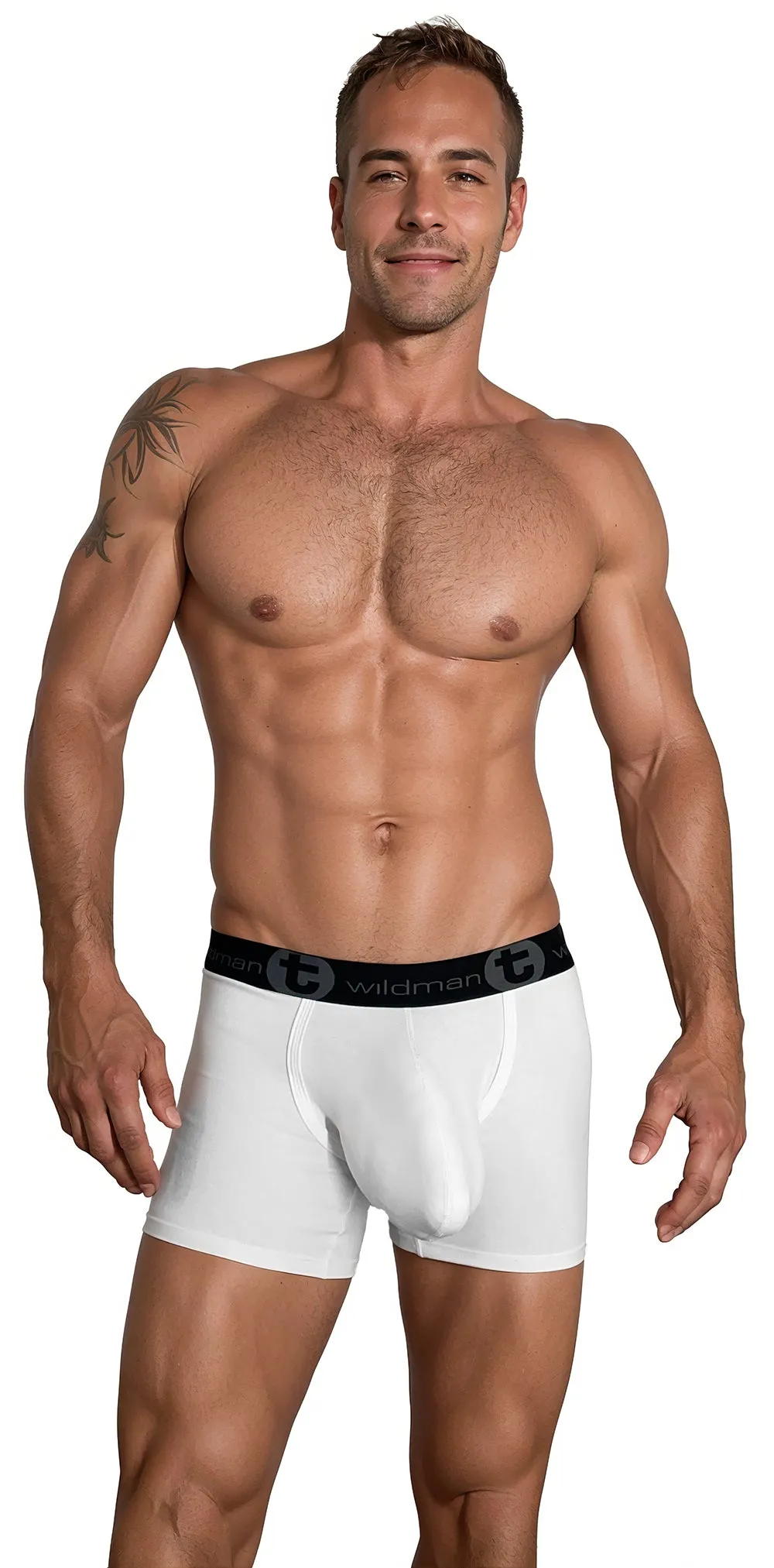 WildmanT Cotton Monster Cock 5" Inseam Boxer Brief White