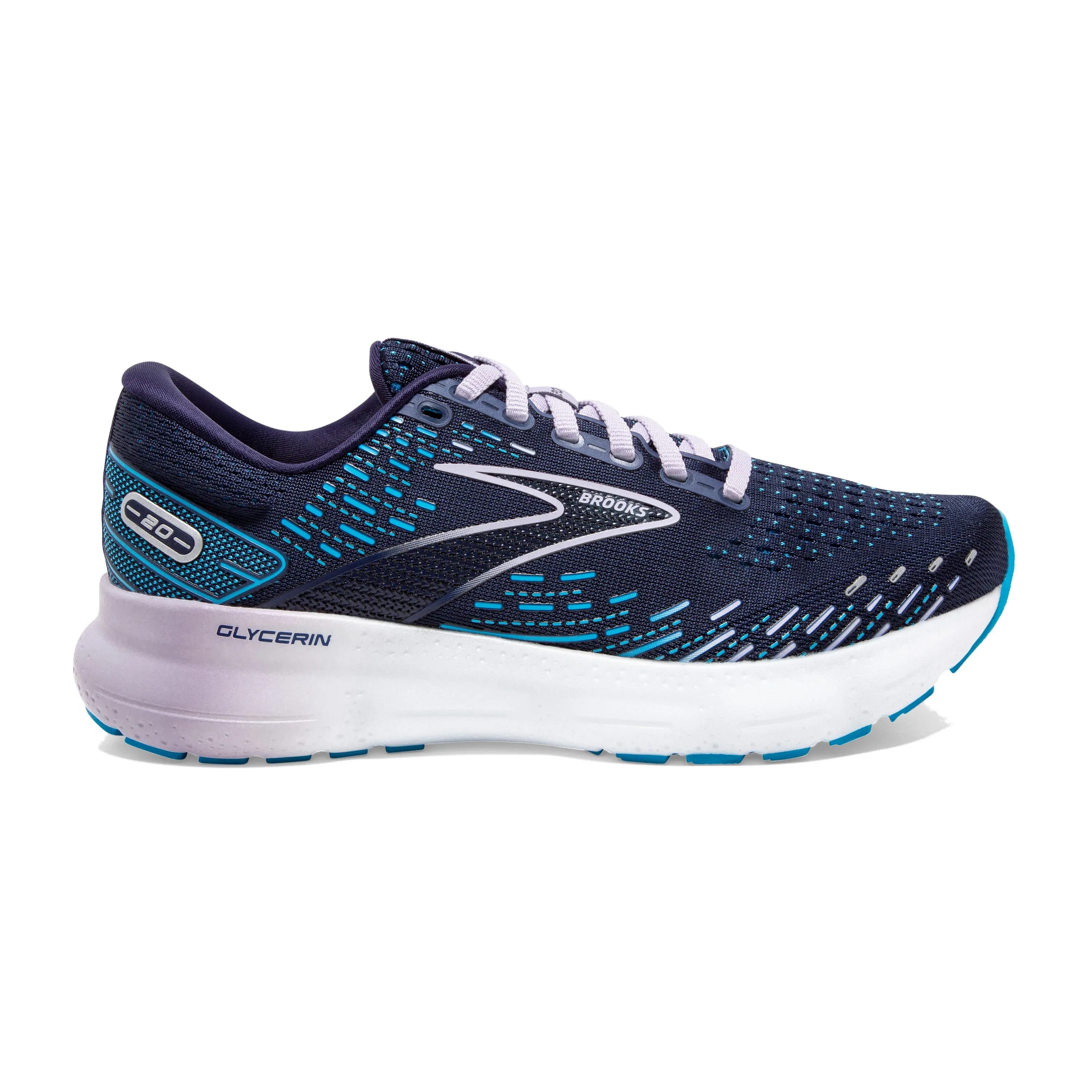 Women's Brooks Glycerin 20 Color: Peacoat/Ocean/Pastel Lilac