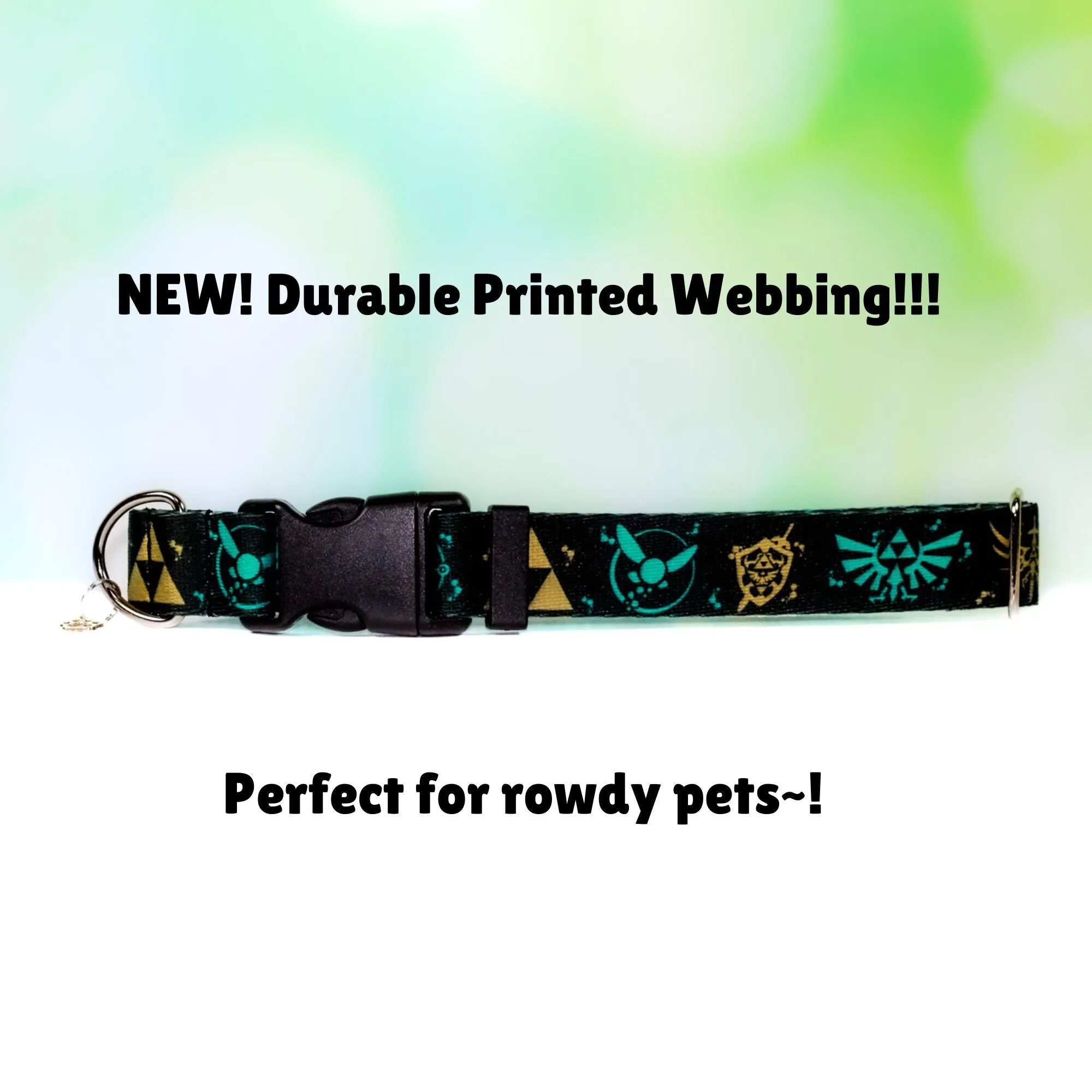 Zelda dog collar, Legend of Zelda, Triforce,Adjustable collar, Cat collar, Nerdy pet collar, Anime pet collar